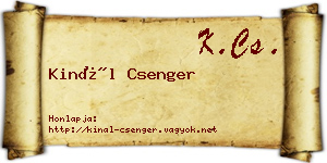 Kinál Csenger névjegykártya